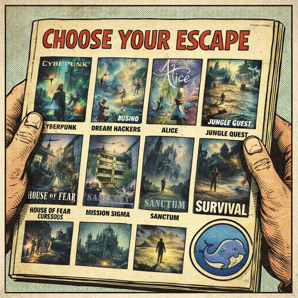 1 Escape Spiel | 60 Min. | Freie Spielwahl vor Ort